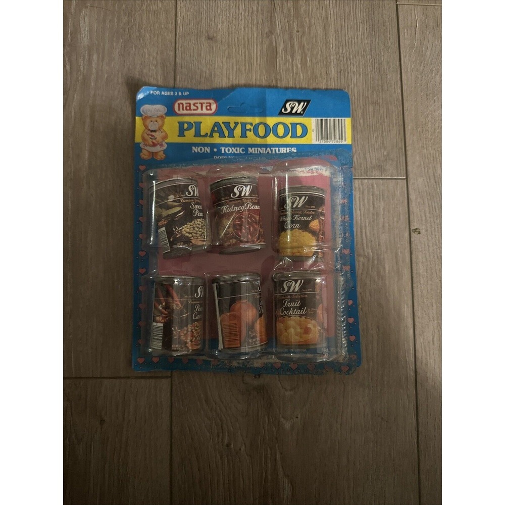 Vintage 1989 Playtime S&W Playfood NEW IN PACK Miniature Canned Goods